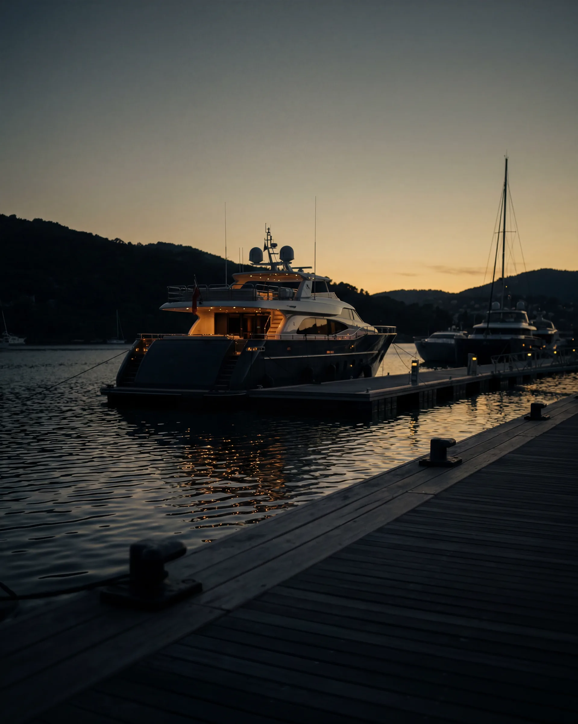 A private berth at dusk
