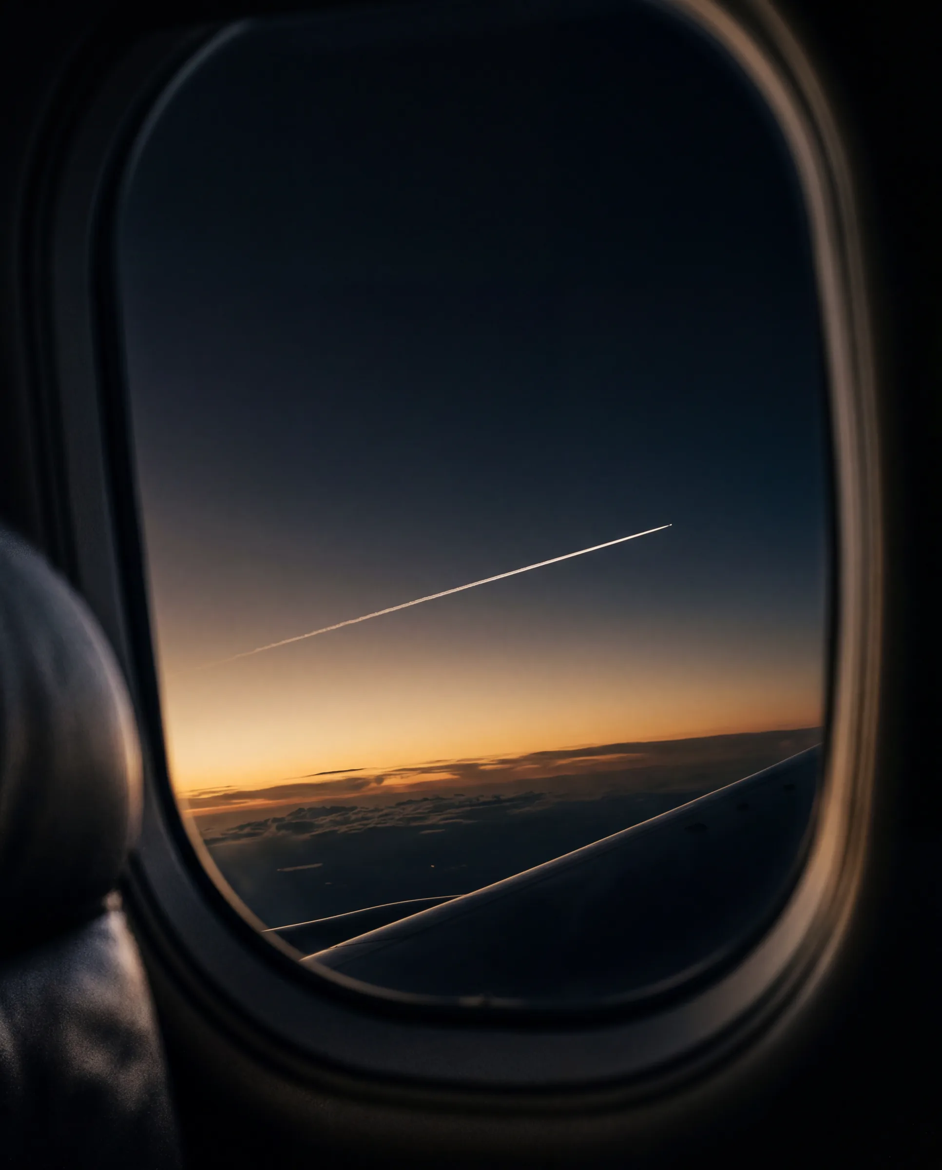 A contrail at altitude