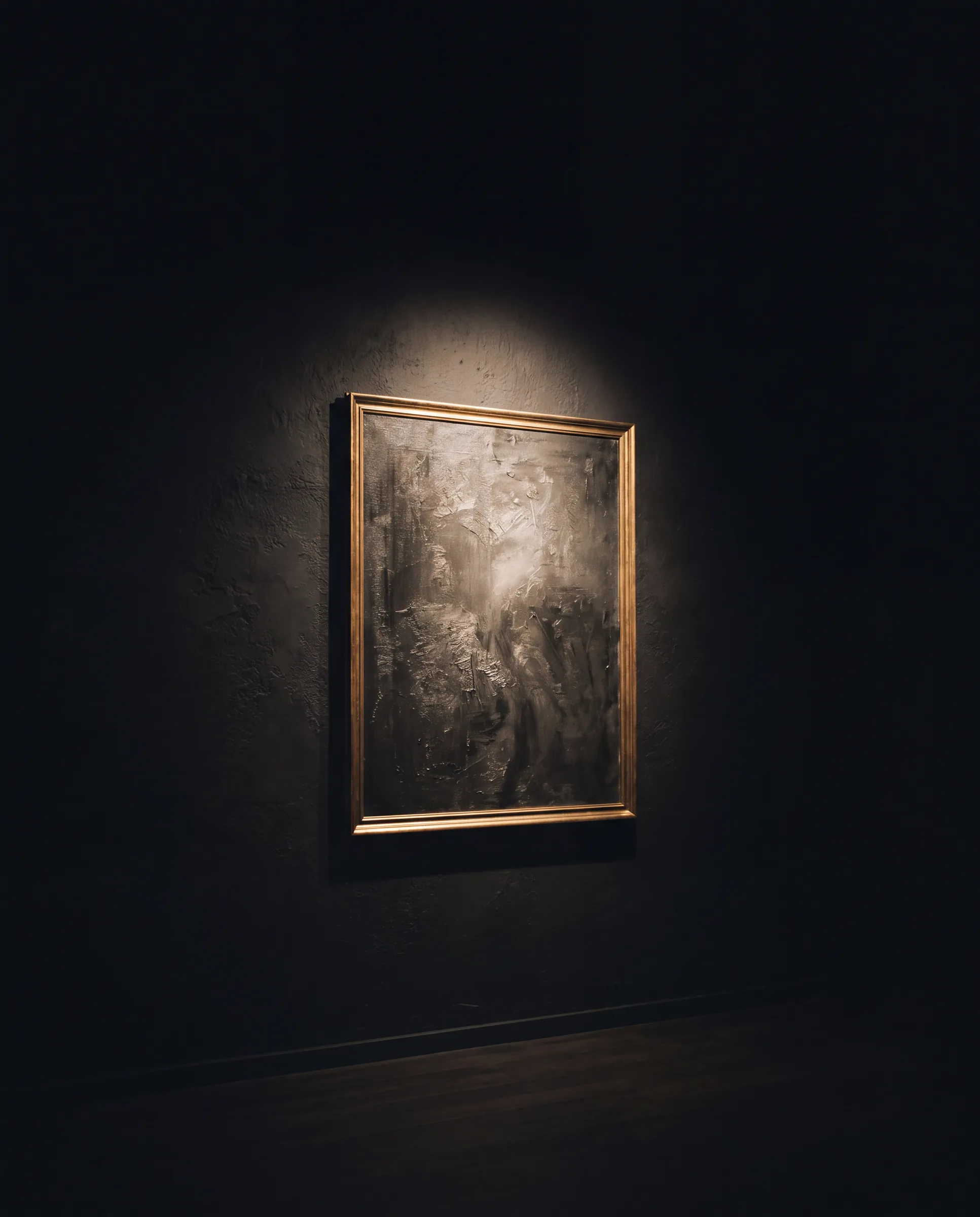 A spotlit canvas after hours